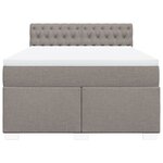vidaXL Sommier à lattes de lit avec matelas Taupe 140x190 cm Tissu