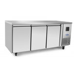Table réfrigérée négative inox 3 portes - profondeur 600 - atosa - r290 - acier inoxydable33501795pleine x600x840mm