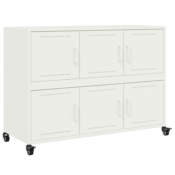 vidaXL Buffet blanc 100 5x39x72 cm acier