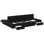vidaXL Cadre de lit avec rangement avec tiroir Chêne noir 160 x 200 cm
