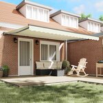 vidaXL Cadre d'auvent Crème 450 × 300 cm Polyester avec revêtement PU