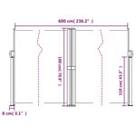 vidaXL Auvent latéral rétractable blanc 180x600 cm