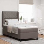 vidaXL Lit à ressorts avec matelas Taupe 100 x 200 cm tissu