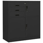 Armoire de bureau avec étagère réglable rangement 90 x 40 x 102 cm design moderne en acier anthracite 02_0046906