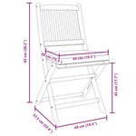 Chaises de jardin pliantes vidaXL avec coussin blanc 6 pièces en bois d'acacia massif