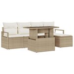 vidaXL Ensemble de canapé de jardin avec coussin 6 Pièces beige et crème