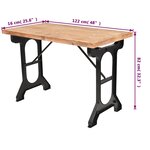 vidaXL Table à manger dessus en bois de sapin massif 122x65x82 cm
