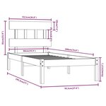 Vidaxl cadre de lit marron miel bois massif 90x190 cm simple