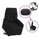 vidaXL Fauteuil inclinable noir tissu microfibre