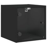 vidaXL Tables de chevet avec portes en verre 2 Pièces noir 35x37x35 cm