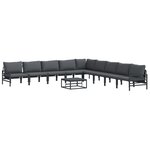 vidaXL Ensemble de canapé de jardin 10 Pièces Anthracite Acier