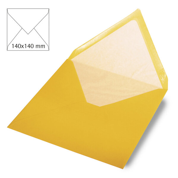 Enveloppe carrée  FSC Mix Credit  jaune soleil  140x140mm  90g / m²  5 pièces
