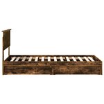 vidaXL Lit de Rangement Chêne fumé 90 x 200 cm Bois d'ingénierie