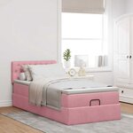vidaXL Cadre de lit ottoman avec matelas rose 80x200 cm velours