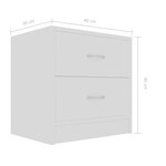 Vidaxl tables de chevet 2 pièces blanc 40x30x40 cm bois d'ingénierie
