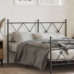 vidaXL Tête de lit métal noir 140 cm
