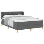 Lit box spring vidaXL avec matelas gris foncé 140x190 cm en tissu