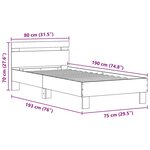 vidaXL Lit avec lumières LED Chêne artisanal 75x190 cm Bois d'ingénierie