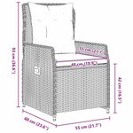 vidaXL Set de repas de jardin 7 pièces en poly rotin marron