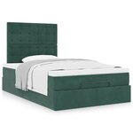 vidaXL Cadre de lit ottoman avec matelas vert foncé 120x200 cm velours