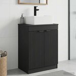 vidaXL Meuble de salle de bain avec évier Noir 54 x 35 x 83 cm