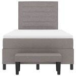 vidaXL Lit à Sommier avec Matelas & Banc Taupe 120x200 cm Tissu