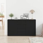 vidaXL Buffet avec tiroir Noir 120 x 36 x 69 cm Bois d'ingénierie