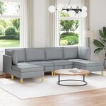 vidaXL Canapé modulaire avec rangement 6 Pièces Gris clair Tissu