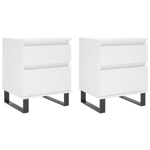 vidaXL Tables de chevet 2 Pièces blanc 40x35x50 cm bois d’ingénierie