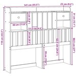 vidaXL Tête de lit avec rangement blanc 135 cm bois massif de pin