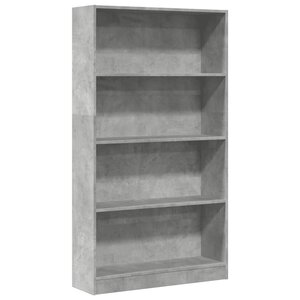 vidaXL Bibliothèque gris béton 80x24x143 cm bois d'ingénierie