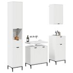 vidaXL Ensemble de mobilier de salle de bain avec tiroir Blanc