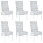 vidaXL Chaise à manger lot de 6 rotin Kubu et bois de manguier