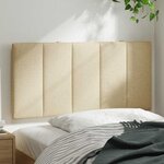 vidaXL Coussin de tête de lit Hanko crème 100 cm tissu