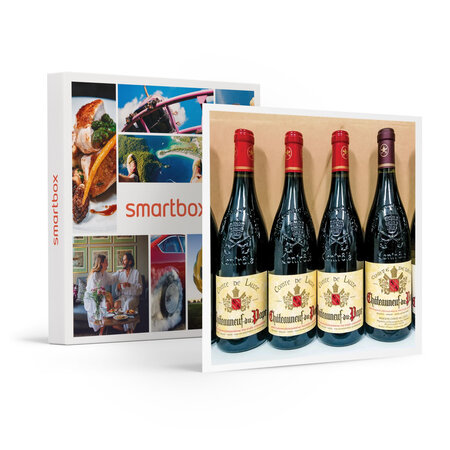 Assortiment de 6 bouteilles de châteauneuf-du-pape  livré à domicile - smartbox - coffret cadeau gastronomie