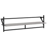 vidaXL Étagères murales avec barres 2 Pièces sonoma gris 100x25x30 cm