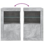 vidaXL Armoire latérale avec lumières LED gris béton bois d'ingénierie