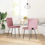 vidaXL Chaises à manger lot de 2 Rose Velours