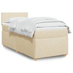 vidaXL Sommier à lattes de lit et matelas Crème 90x190 cm Tissu
