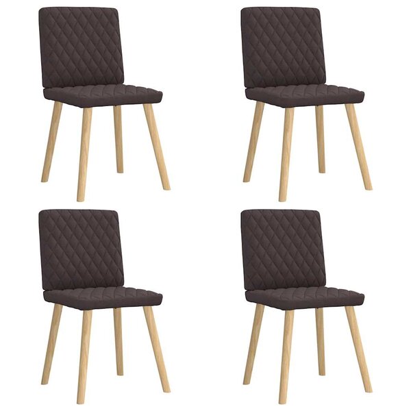 vidaXL Chaises à manger lot de 4 marron foncé tissu