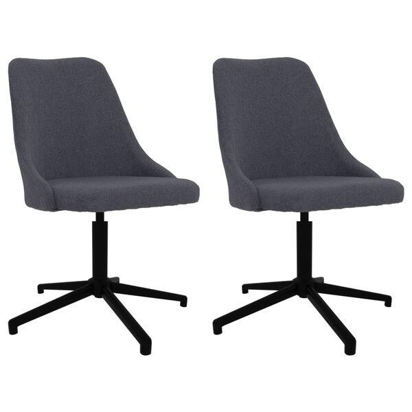 vidaXL Chaises pivotantes à manger lot de 2 gris foncé tissu