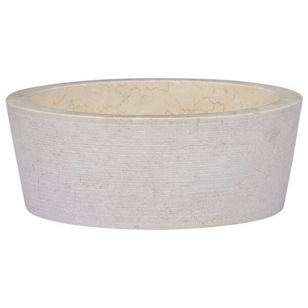 vidaXL Lavabo Crème Ø40x15 cm Marbre