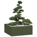 vidaXL Jardinière vert olive 100x100x40 cm acier