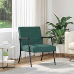 vidaXL fauteuil Vert foncé 59 x 75 x 78 cm tissu