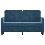 vidaXL Canapé à 2 places Bleu 120 cm Velours