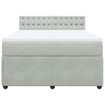 vidaXL Sommier à lattes de lit et matelas Gris clair 140x200cm Velours