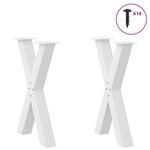 vidaXL Pieds de table à manger en forme de X 2 pièces blanc 50 x (72-73) cm acier