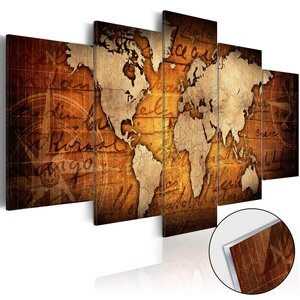 Tableau sur verre acrylique - acrylic prints – bronze map i l x h en cm 200x100