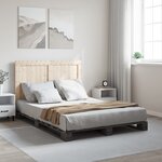 vidaXL Cadre de lit sans matelas gris 140x200 cm bois massif de pin