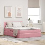 vidaXL Lit de Rangement avec matelas Rose 140 x 190 cm Velours